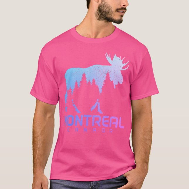 Montreal Quebec Canada Moose Souvenir T Shirt (Framsida)