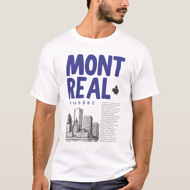 Montreal Quebec Canada skyline  T Shirt (Framsida)