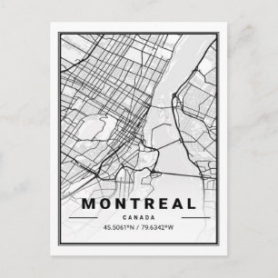 Montreal Quebec Canada Travel City Karta Vykort