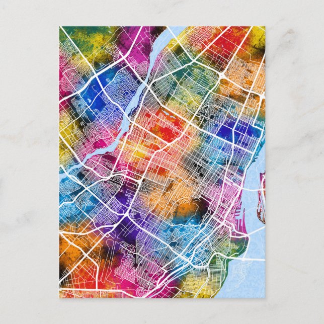 Montreal Quebec Kanada City Karta Vykort (Framsida)