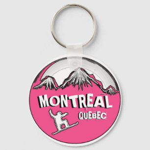 Montreal Quebec Kanada rosa snowboarderkeychain Nyckelring