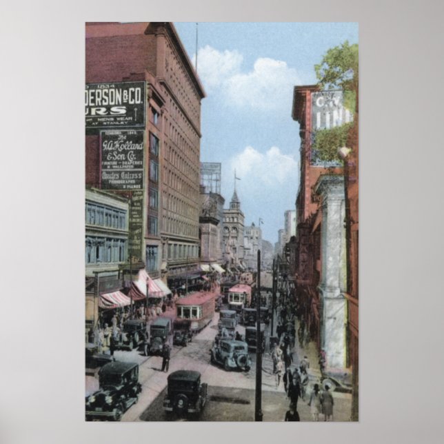 Montreal Quebec Kanada St Catherine Street Poster (Framsidan)