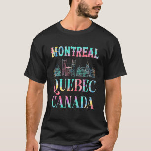 Montreal Quebec Kanada Stadssiluett Karta Tie Dye T Shirt