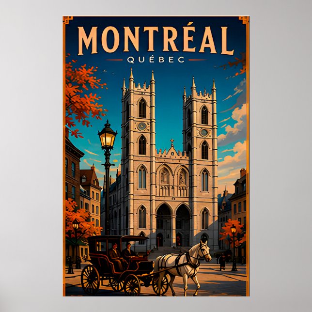 ⛪ Montreal Quebec Resa Retro 🇨🇦 Poster (Framsidan)