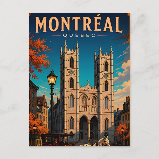 ⛪ Montreal Quebec Resa Retro 🇨🇦 Vykort (Framsida)