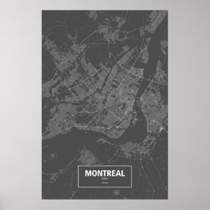 Montreal Quebec (vit på svart) Poster