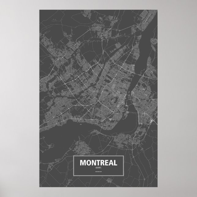 Montreal, Quebec (vit på svart) Poster (Framsidan)