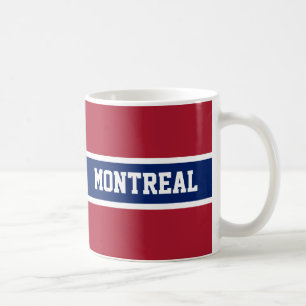 Montreal röd vit och blåttmugg kaffemugg