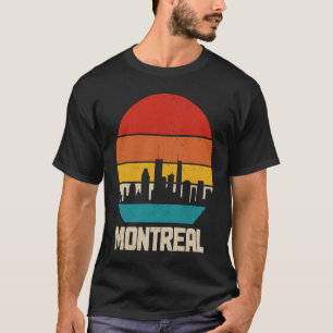Montreal Siluett Quebec Kanada Vintage Retro Stolt T Shirt