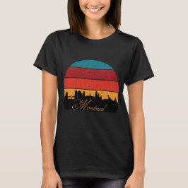 Montreal Siluett Retro Solnedgång Resa T Shirt