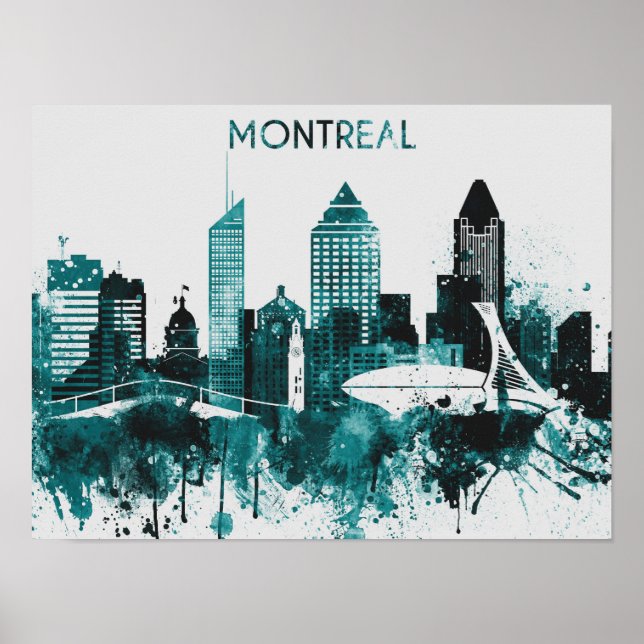Montreal Skyline Art Poster (Framsidan)