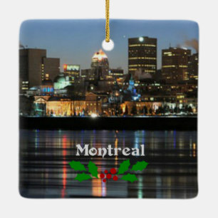Montreal Skyline med julklapp Julgransprydnad Keramik