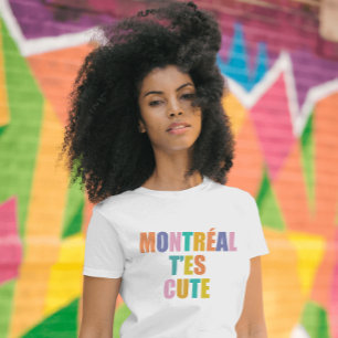 Montreal söt typografi modern färglös t shirt