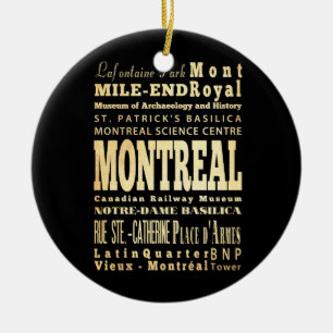 Montreal stad av Kanada typografikonst Julgransprydnad Keramik