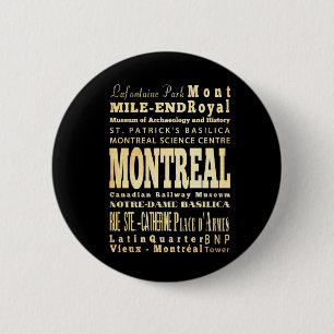 Montreal stad av Kanada typografikonst Knapp