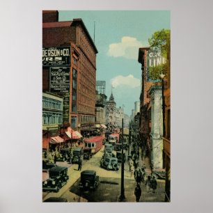 Montreal upptagen St. Catherine Street 1920s Poster