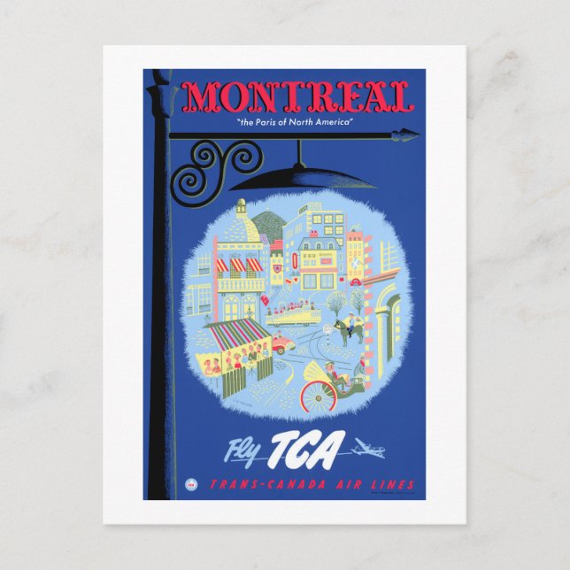 Montreal Vintage resor Poster återställd Vykort (Framsida)