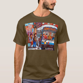 MONTREAL WINTER SCENE CANADIAN ART BUSS SCENES STR T SHIRT