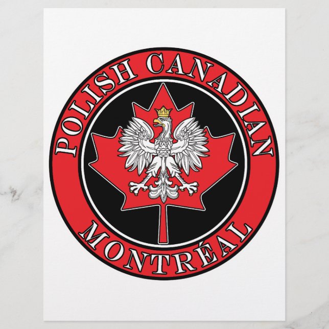 Montrealrundan Polska kanadensiska Löv Reklamblad (Framsidan)