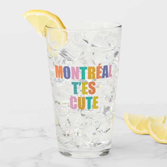 Montrealstadens typografi, modern färgstark glaskopp (Framsida Ice)