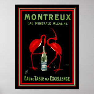Montreaux Fransk Art Deco Mineral Vatten och 12 x Poster