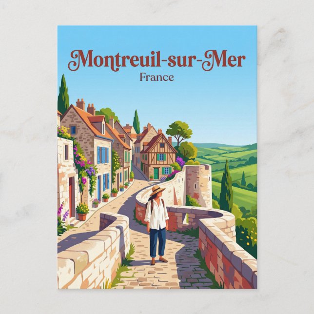 Montreuil-sur-Mer Frankrike Vykort (Framsida)