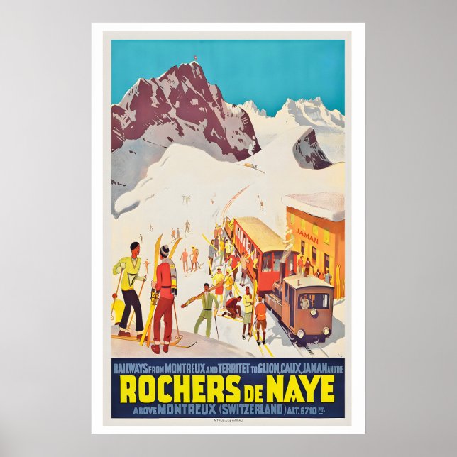 Montreux Glion Rochers-de-Naye Railway Switzerland Poster (Framsidan)