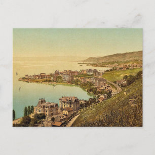 Montreux och Clarens, Genève Sjö, Schweiz vi Vykort