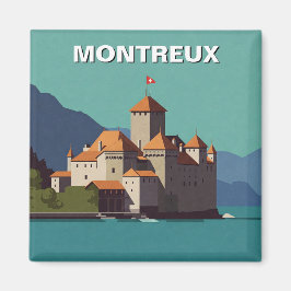 Montreux Schweiz Chateau de Chillon Abstrakt Magnet