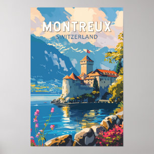Montreux Schweiz Resa Konst Vintage Poster