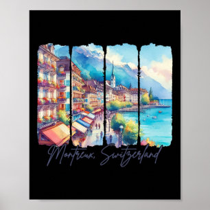 Montreux Schweiz Resa Möt mig i Montreux Va Poster