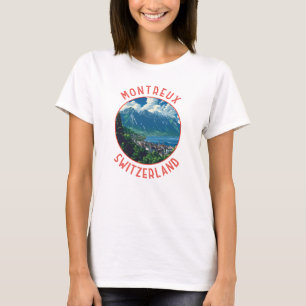 Montreux Schweiz Retro Distress Circle T Shirt