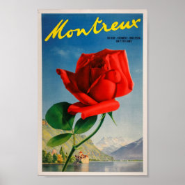 Montreux Schweiz ro vintage resor art Poster