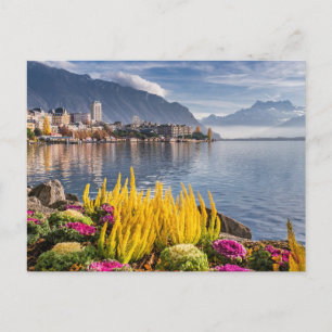 Montreux, Schweiz, Vackra Sjö Genèvekonventionen Vykort