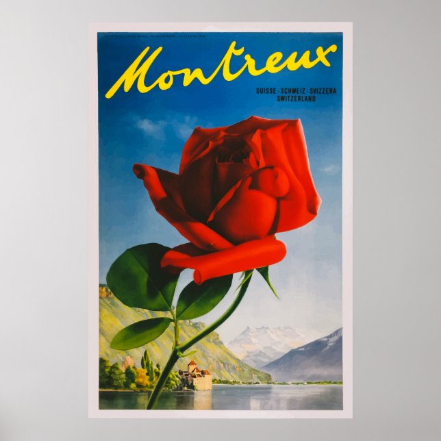 Montreux Schweiz Vintage resor Poster (Framsidan)