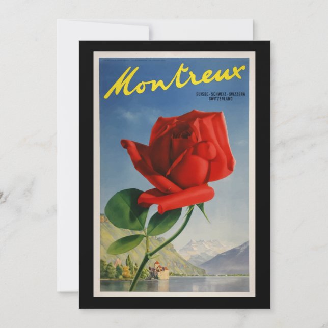 Montreux Schweiz, Vintage resor Poster Kort (Framsida)