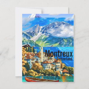 Montreux Travel Print Wall Art Montreux Wall Hangi Vykort