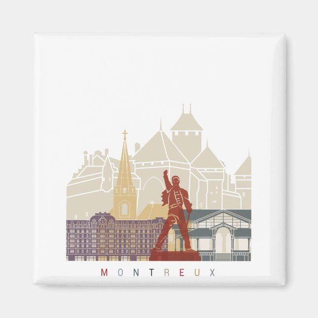 Montreuxskylten poster magnet (Framsidan)