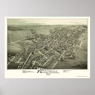 Montrose, PA Panoramic Karta - 1890 Poster