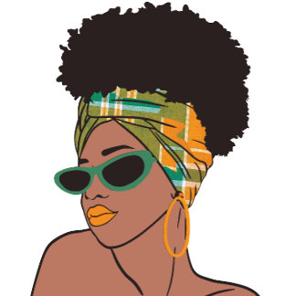 Montserrat Afro Dam med Madras Wrap Kaffemugg