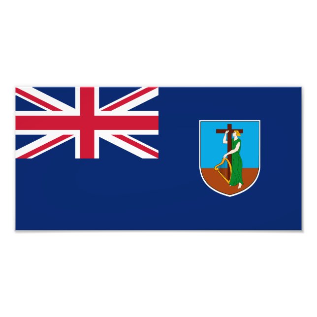 Montserrat Flagga Fototryck (Framsidan)
