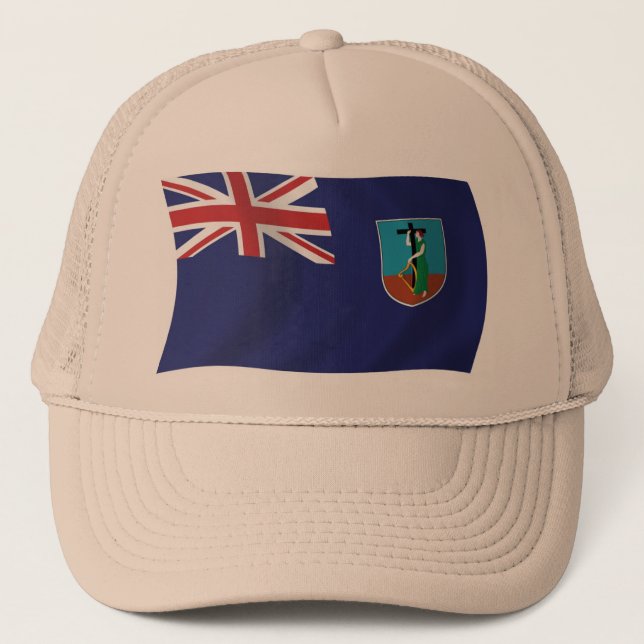 Montserrat Flagga Hatt Truckerkeps (Framsida)