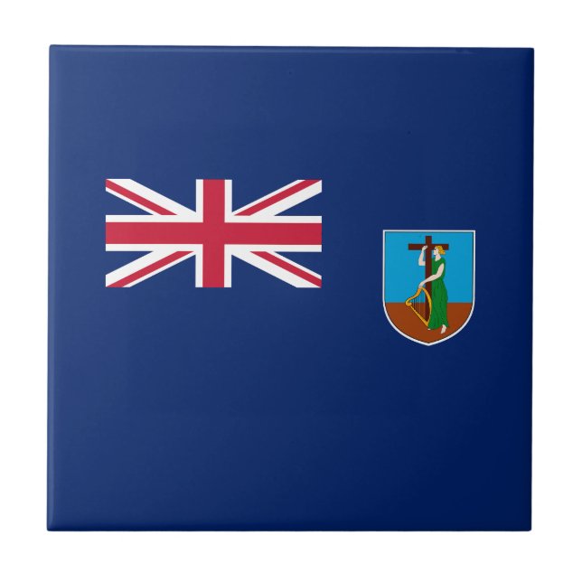 Montserrat Flagga Kakelplatta (Framsidan)