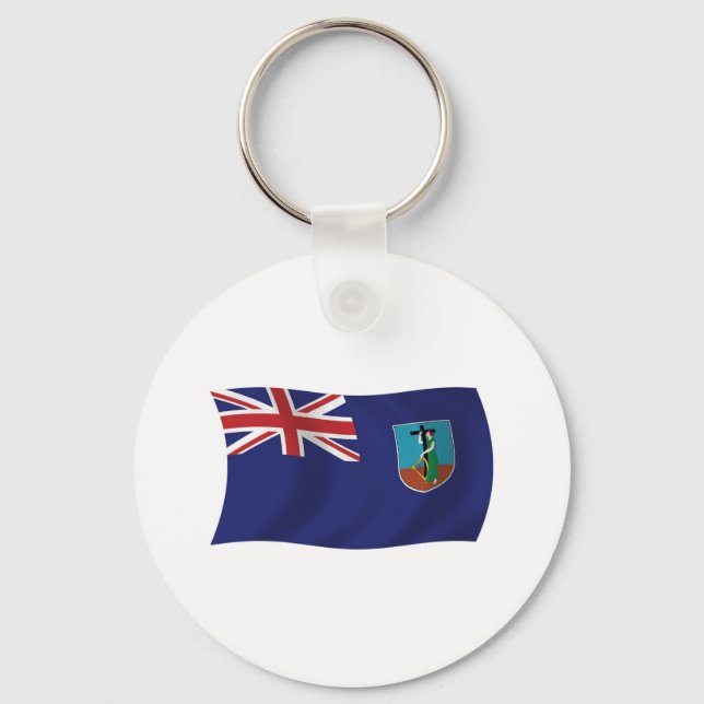 Montserrat Flagga Keychain Nyckelring (Framsida)