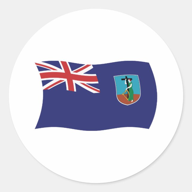Montserrat Flagga Klistermärke (Framsida)