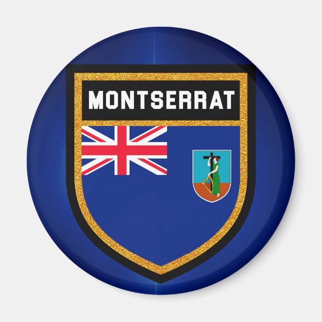 Montserrat Flagga Magnet (Framsidan)