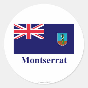 Montserrat flagga med namn runt klistermärke