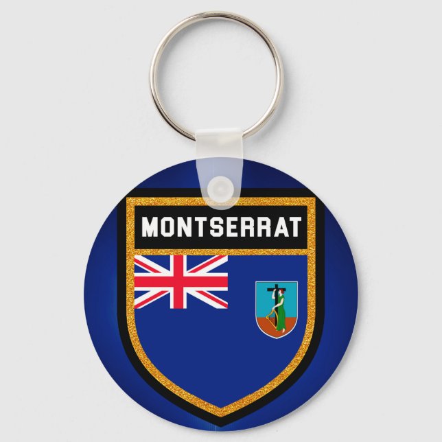 Montserrat Flagga Nyckelring (Framsida)