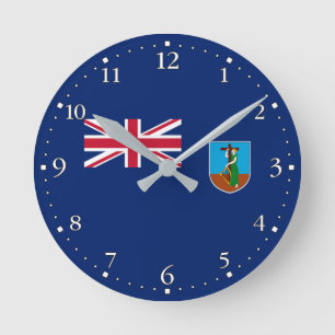 Montserrat flagga rund klocka