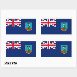 Montserrat Flagga Sticker Rektangulärt Klistermärke